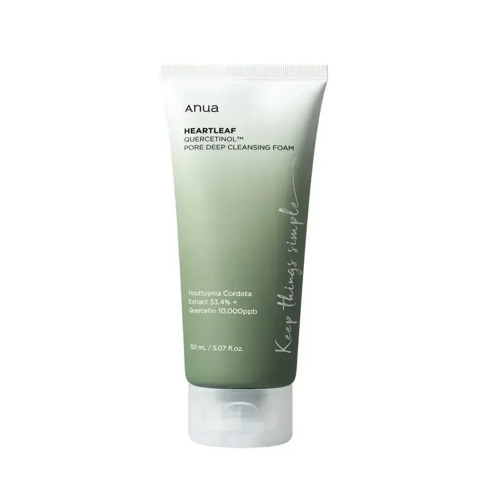 Korean Heartleaf Anua Anti-Aging Skin Care Set β Toner, Essence, Emulsion & Deep Cleansing Facial Wash