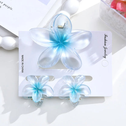 18Pcs Gradient Candy Color Flower Hair Clips – Cute Hair Accessories for Ponytails & Daily Use