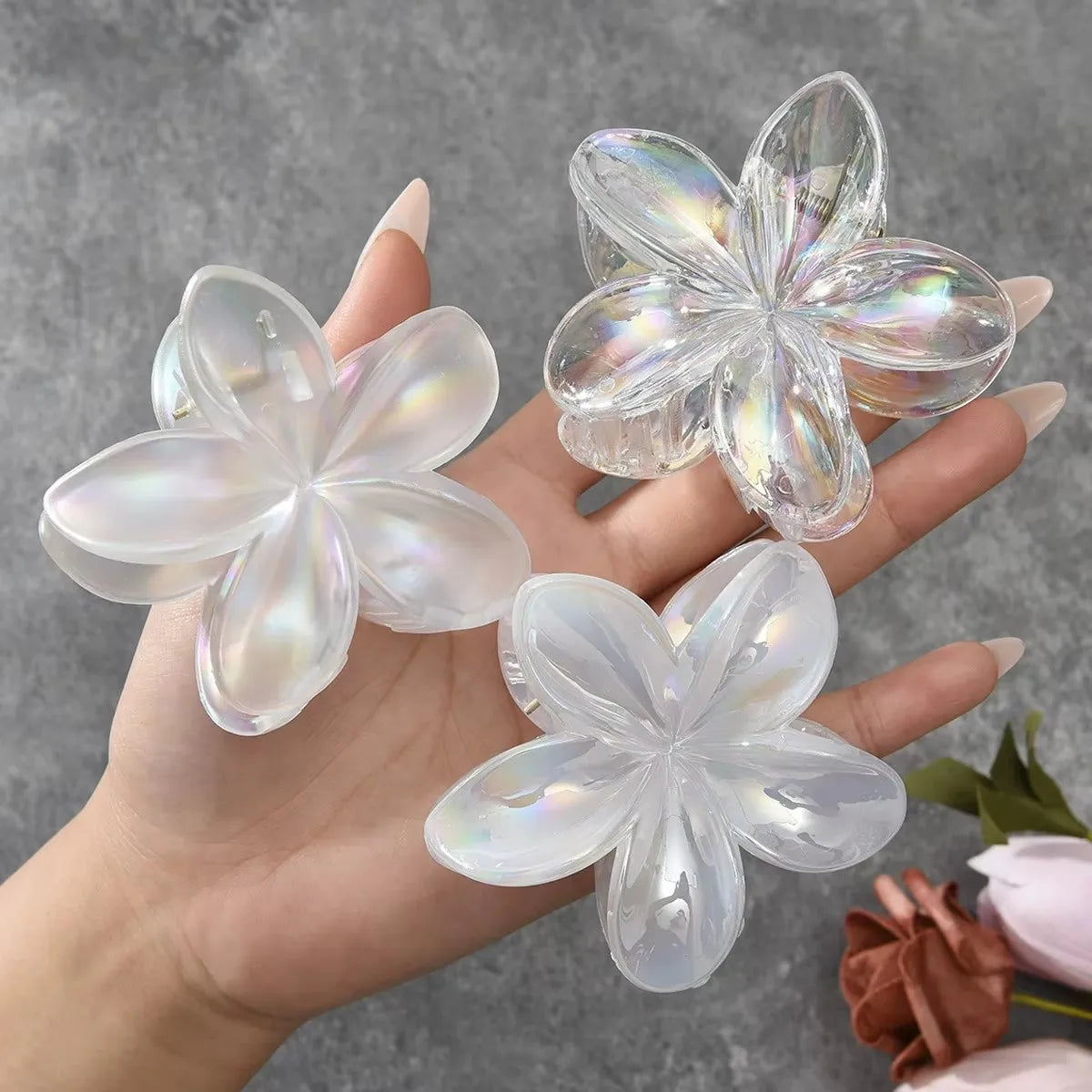18Pcs Gradient Candy Color Flower Hair Clips – Cute Hair Accessories for Ponytails & Daily Use