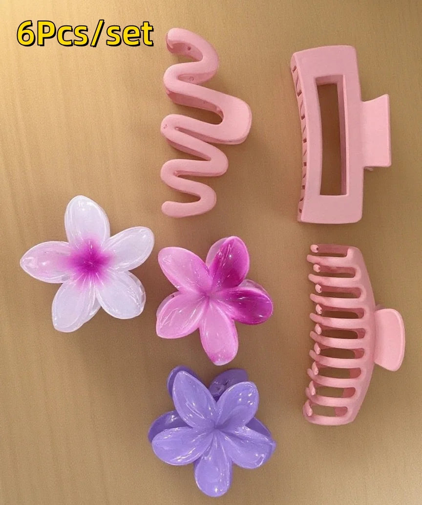 18Pcs Gradient Candy Color Flower Hair Clips – Cute Hair Accessories for Ponytails & Daily Use