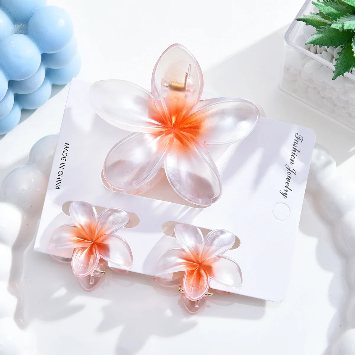 18Pcs Gradient Candy Color Flower Hair Clips – Cute Hair Accessories for Ponytails & Daily Use
