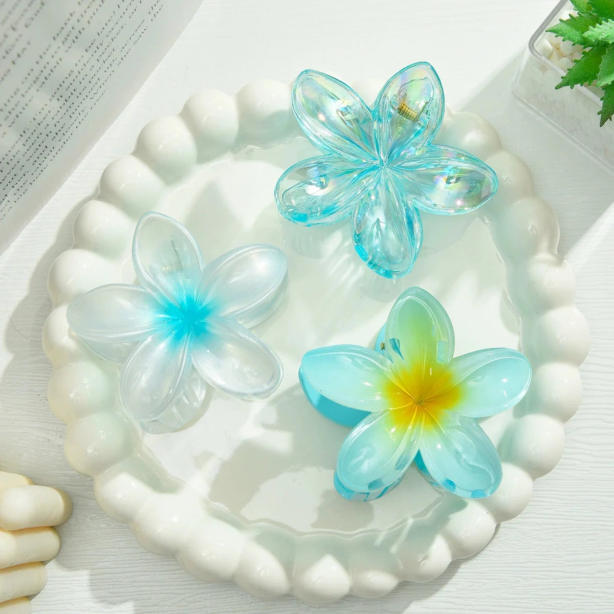 18Pcs Gradient Candy Color Flower Hair Clips – Cute Hair Accessories for Ponytails & Daily Use
