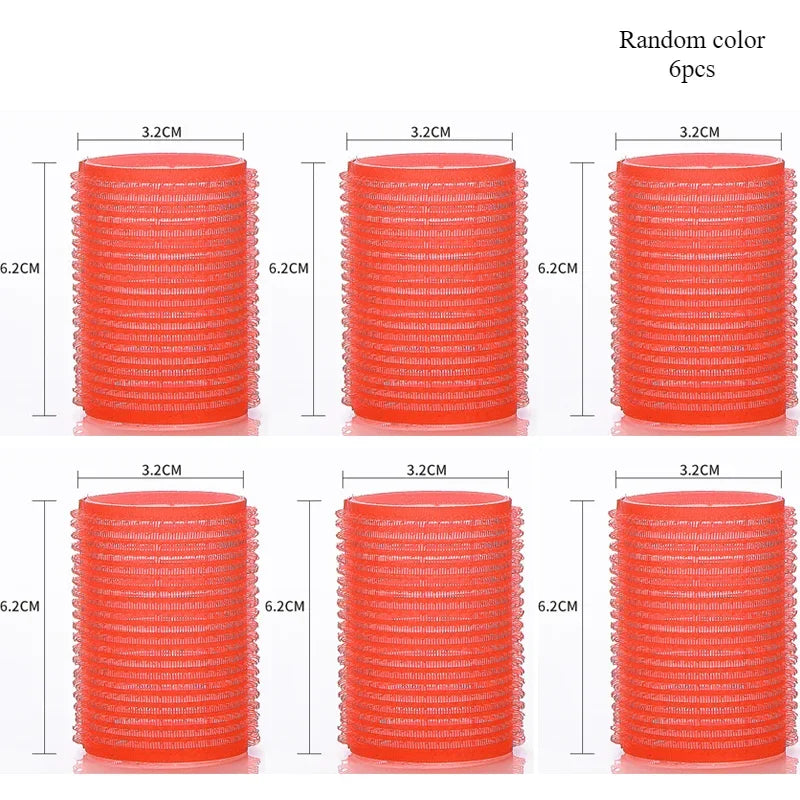 elf-Grip Hair Rollers – Jumbo Hook & Loop Heatless Curlers (6 pcs Set)