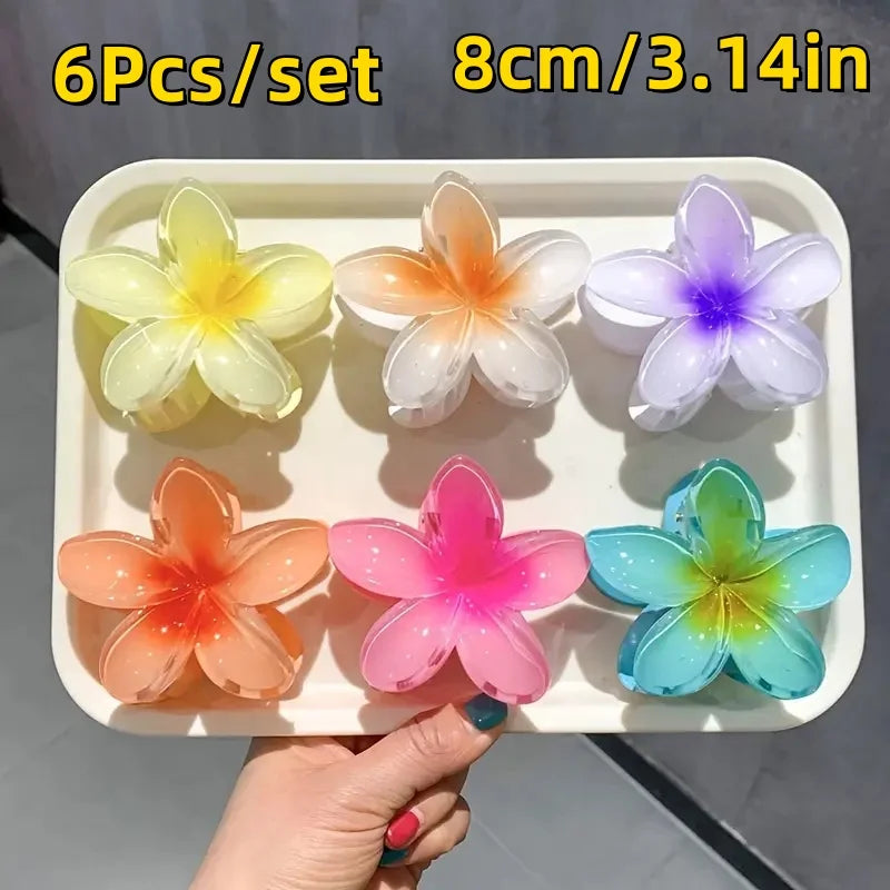 18Pcs Gradient Candy Color Flower Hair Clips – Cute Hair Accessories for Ponytails & Daily Use