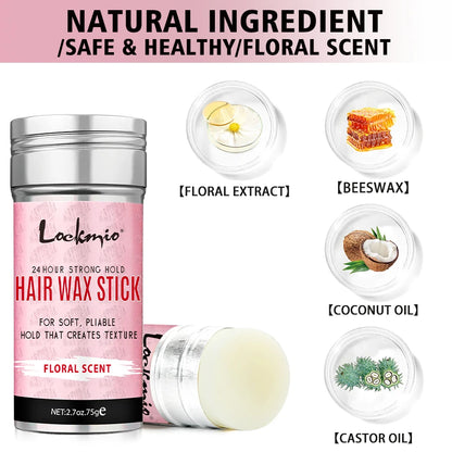 Lockmio Professional Styling Wax Stick – Anti-Frizz Pomade for Flyaways, Natural Hair & Wigs