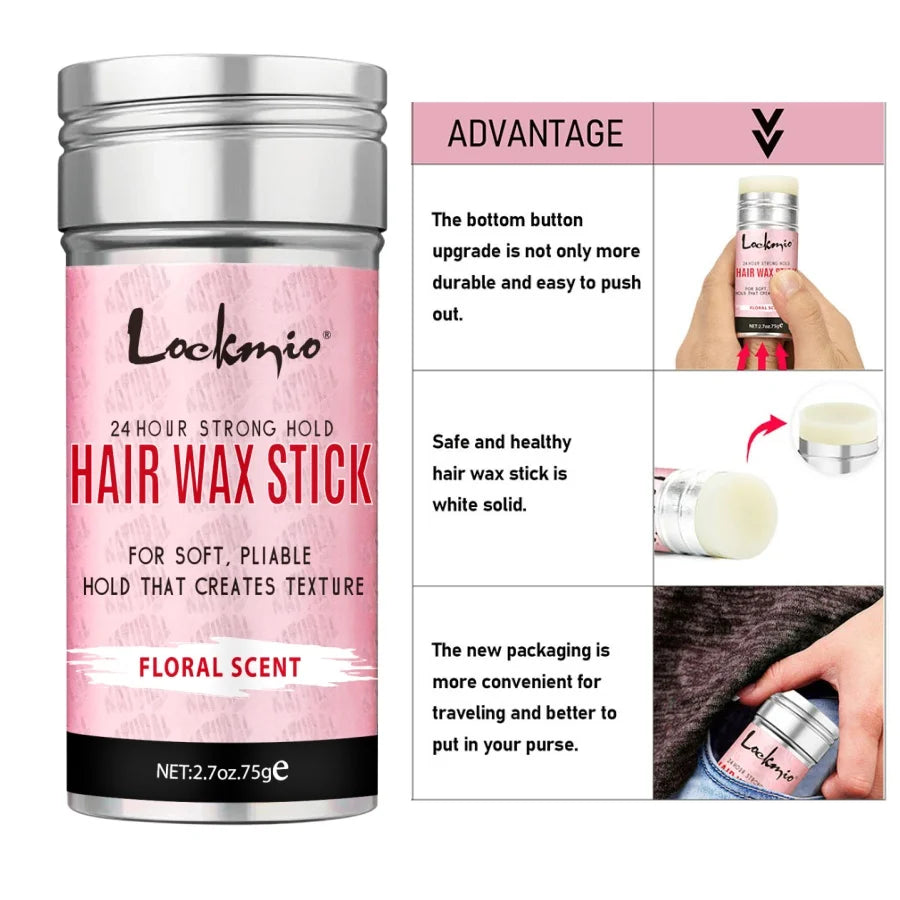 Lockmio Professional Styling Wax Stick – Anti-Frizz Pomade for Flyaways, Natural Hair & Wigs
