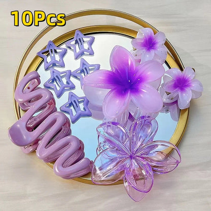 18Pcs Gradient Candy Color Flower Hair Clips – Cute Hair Accessories for Ponytails & Daily Use