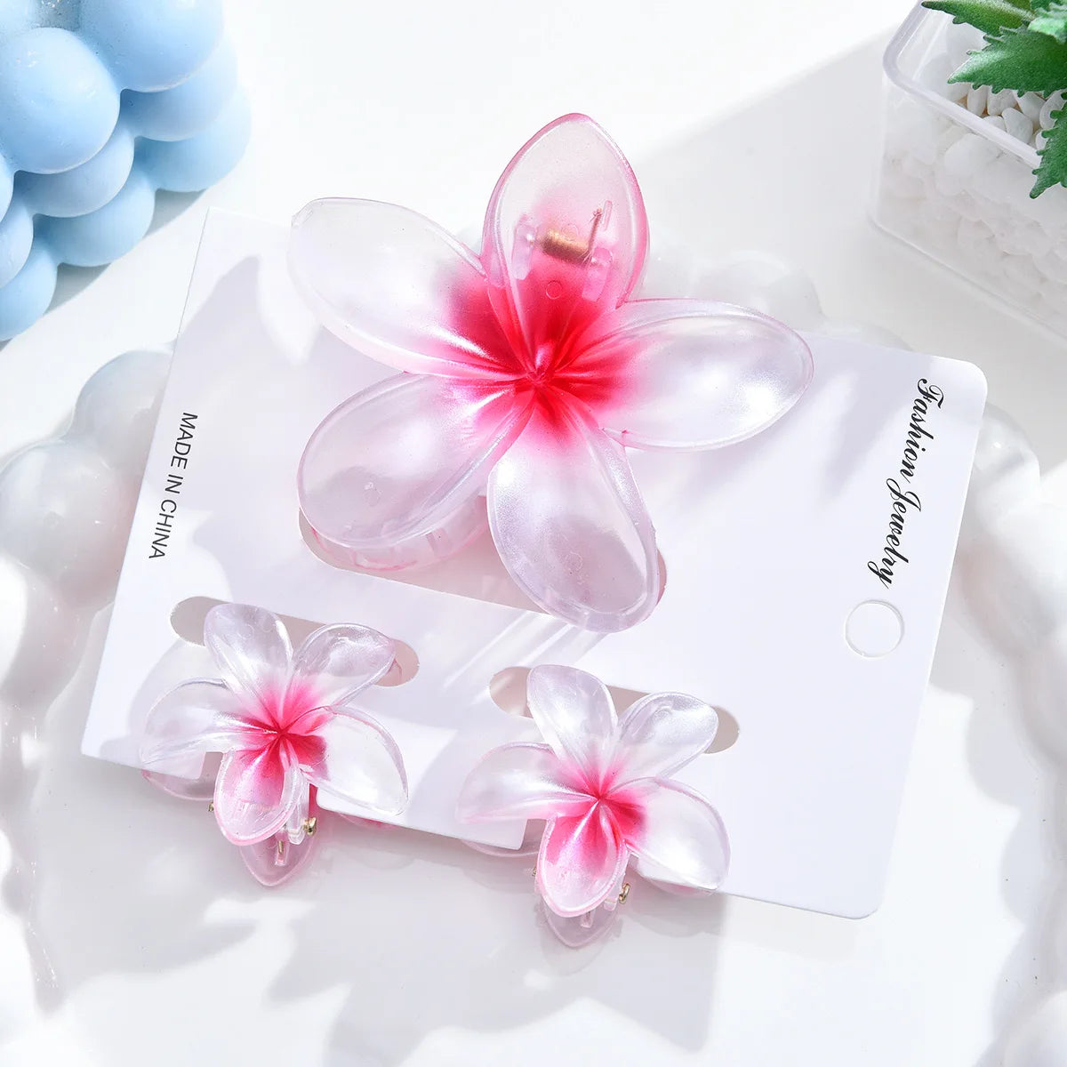 18Pcs Gradient Candy Color Flower Hair Clips – Cute Hair Accessories for Ponytails & Daily Use