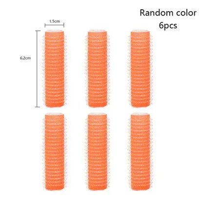 elf-Grip Hair Rollers – Jumbo Hook & Loop Heatless Curlers (6 pcs Set)