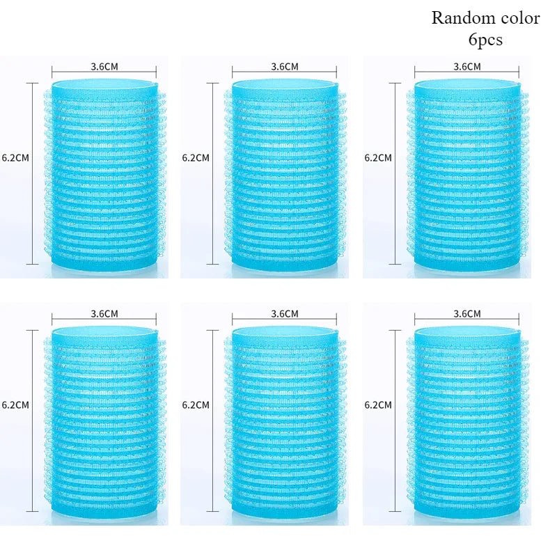 elf-Grip Hair Rollers – Jumbo Hook & Loop Heatless Curlers (6 pcs Set)