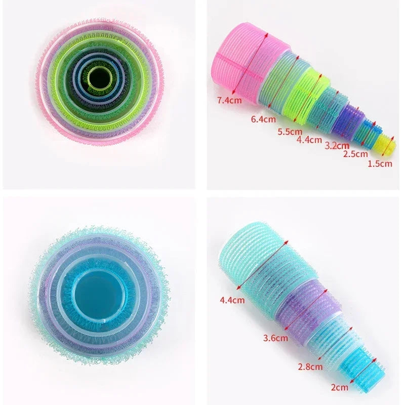 elf-Grip Hair Rollers – Jumbo Hook & Loop Heatless Curlers (6 pcs Set)