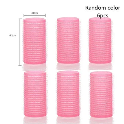elf-Grip Hair Rollers – Jumbo Hook & Loop Heatless Curlers (6 pcs Set)