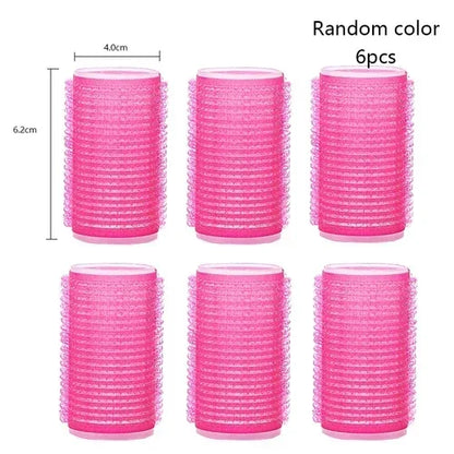 elf-Grip Hair Rollers – Jumbo Hook & Loop Heatless Curlers (6 pcs Set)
