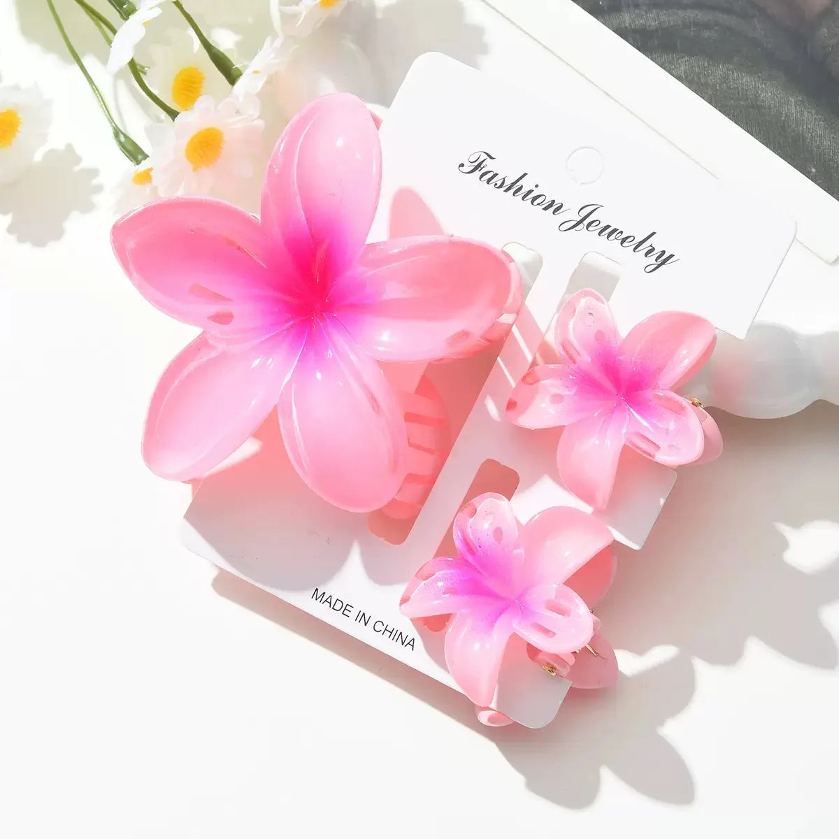 18Pcs Gradient Candy Color Flower Hair Clips – Cute Hair Accessories for Ponytails & Daily Use