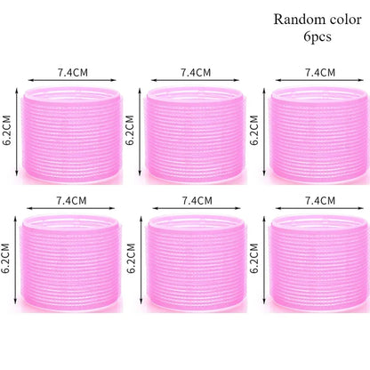 elf-Grip Hair Rollers – Jumbo Hook & Loop Heatless Curlers (6 pcs Set)