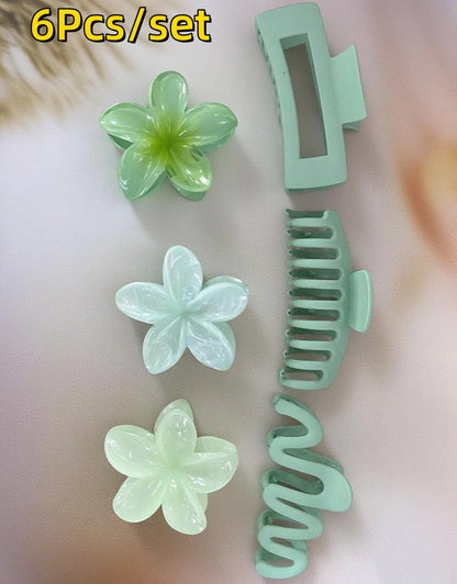 18Pcs Gradient Candy Color Flower Hair Clips – Cute Hair Accessories for Ponytails & Daily Use