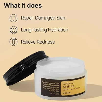Advanced Snail Essence Collagen 92 Skin Care Set – Face Cream, Toner, Cleanser & Sunscreen for Sensitive Skin