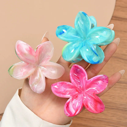 18Pcs Gradient Candy Color Flower Hair Clips – Cute Hair Accessories for Ponytails & Daily Use