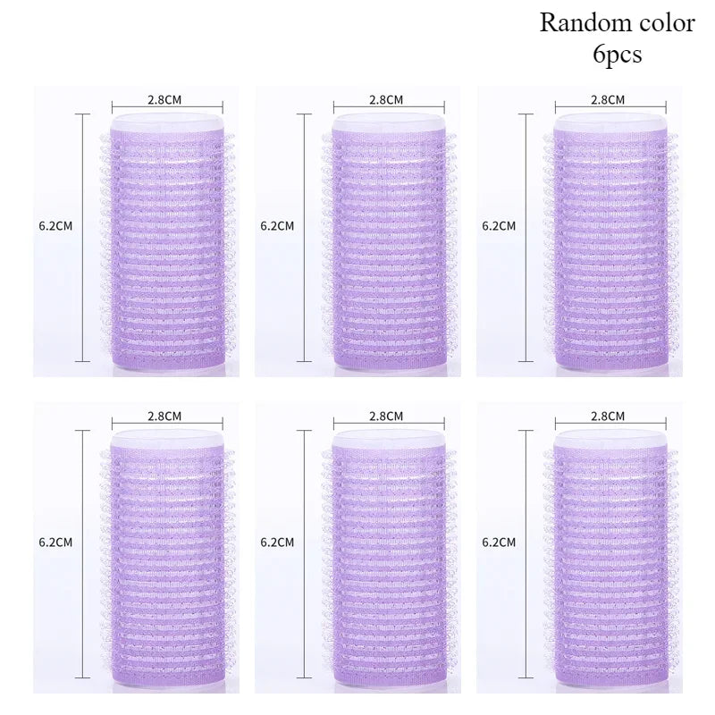 elf-Grip Hair Rollers – Jumbo Hook & Loop Heatless Curlers (6 pcs Set)