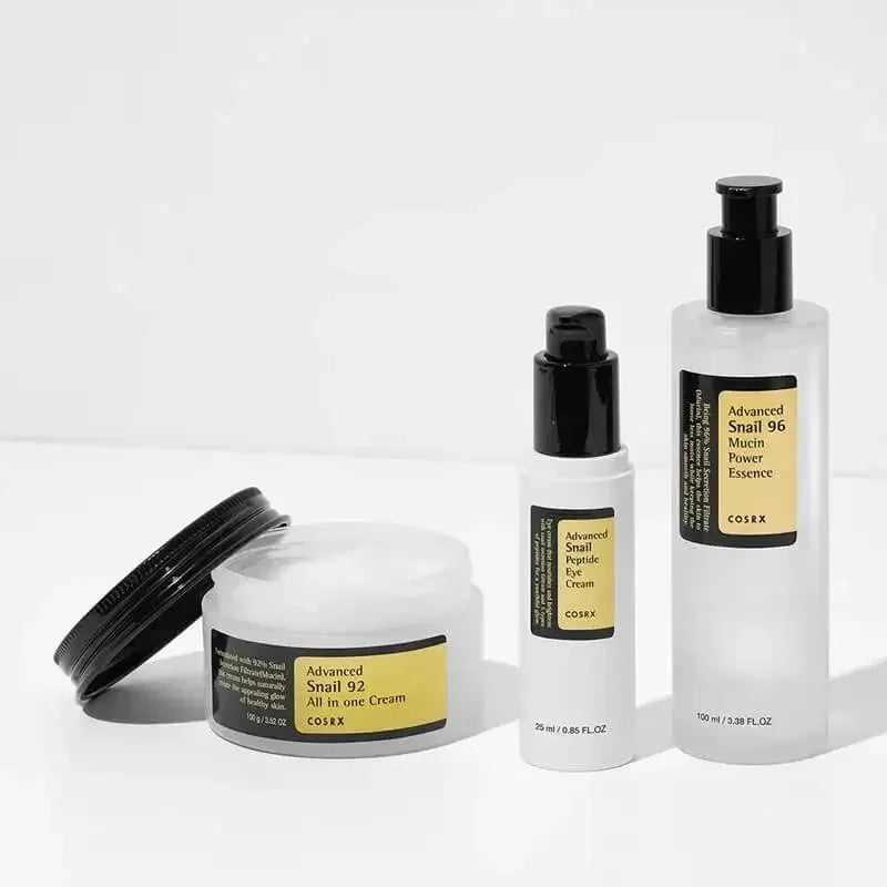 Advanced Snail Essence Collagen 92 Skin Care Set – Face Cream, Toner, Cleanser & Sunscreen for Sensitive Skin