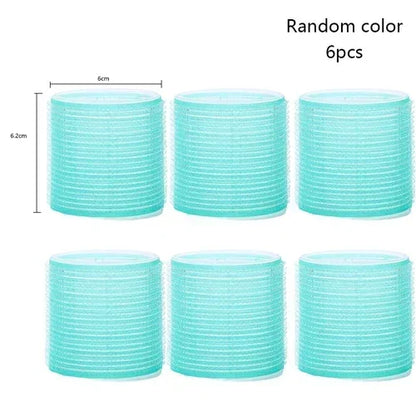 elf-Grip Hair Rollers – Jumbo Hook & Loop Heatless Curlers (6 pcs Set)