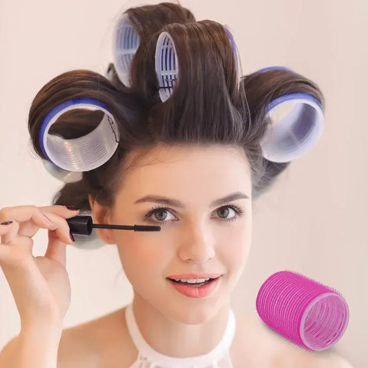elf-Grip Hair Rollers – Jumbo Hook & Loop Heatless Curlers (6 pcs Set)